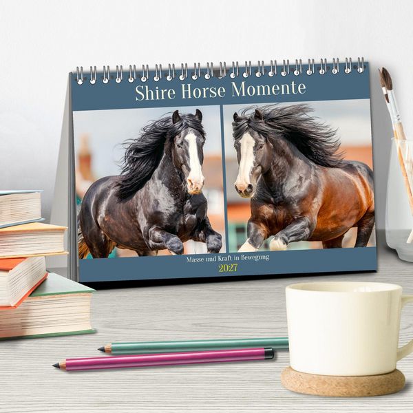 Produktbild: Shire Horse Momente. Masse und Kraft in Bewegung (Tischkalender 2027 DIN A5 quer), CALVENDO Monatskalender