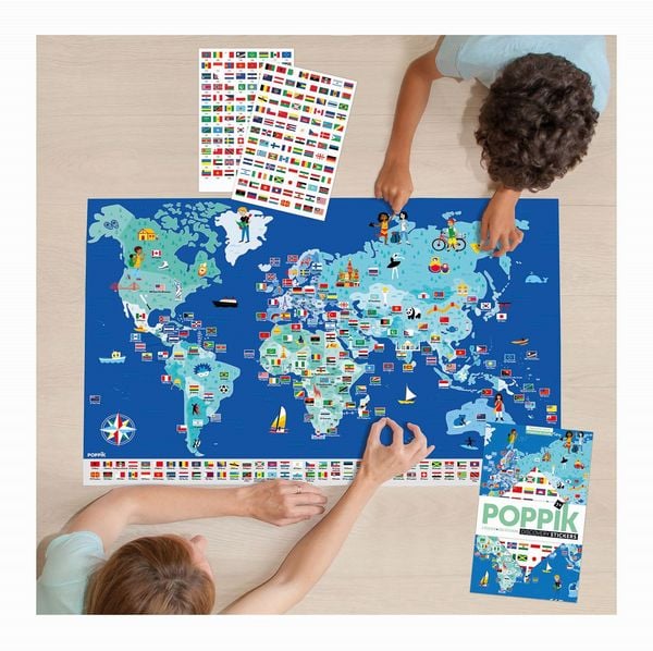 Produktbild: POPPIK - Lernposter & Sticker Flaggen der Welt