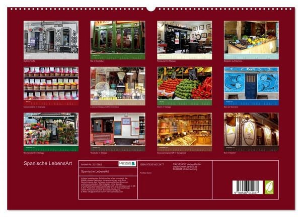 Produktbild: Spanische LebensArt (hochwertiger Premium Wandkalender 2026 DIN A2 quer), Kunstdruck in Hochglanz