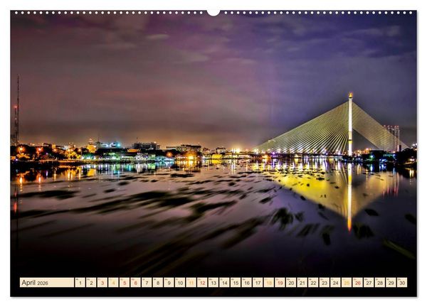 Produktbild: Metropolen der Welt - Skylines in der Nacht (Wandkalender 2026 DIN A2 quer), CALVENDO Monatskalender