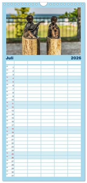 Produktbild: Familienplaner 2026 - Ostseebad Binz &ndash; Zeit f&uuml;r Erholung mit 5 Spalten (Wandkalender, 21 x 45 cm) CALVENDO