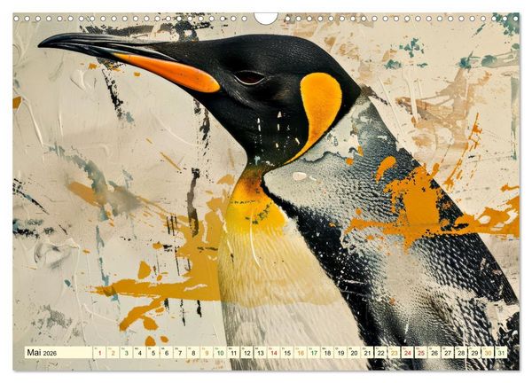 Produktbild: PINGUINE - modern Art (Wandkalender 2026 DIN A3 quer), CALVENDO Monatskalender