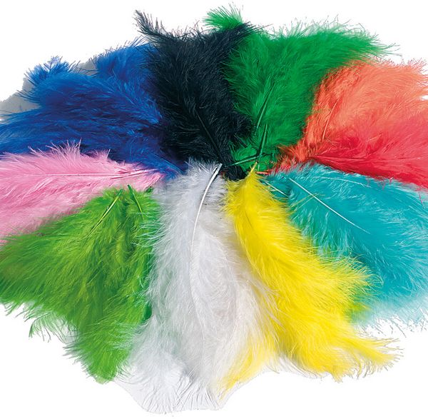 Produktbild: Folia  Flauschfedern MIX BUNT, 100g, farbig sortiert