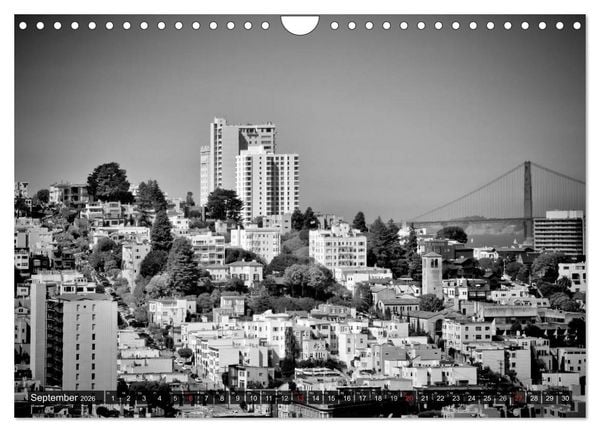 Produktbild: SAN FRANCISCO Monochrome Ansichten (Wandkalender 2026 DIN A4 quer), CALVENDO Monatskalender