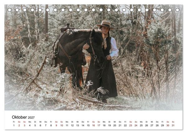 Produktbild: Getragen von Pferden, geformt vom Land - COWBOYS und Cowgirls (Tischkalender 2027 DIN A5 quer), CALVENDO Monatskalender