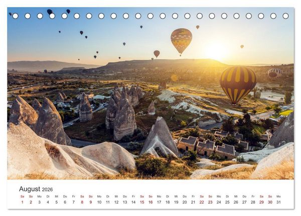 Produktbild: Kunterbunte Hei&szlig;luftballone (Tischkalender 2026 DIN A5 quer), CALVENDO Monatskalender
