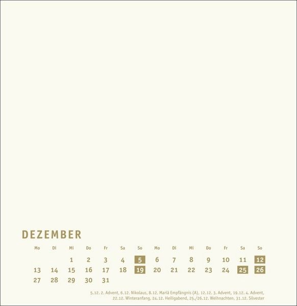 Produktbild: Premium-Bastelkalender gold gro&szlig; 2027