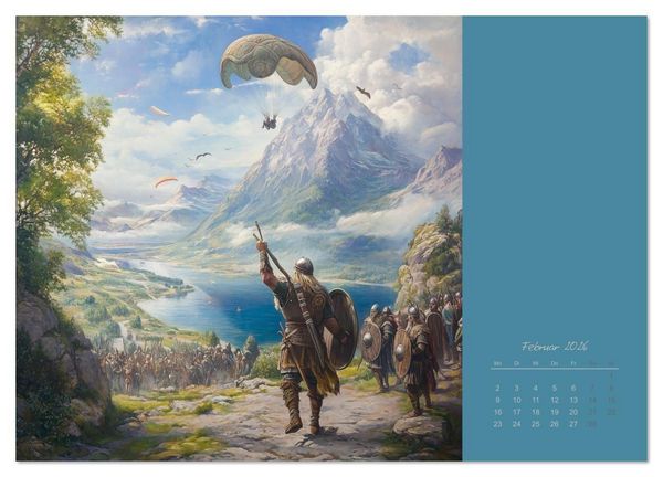Produktbild: Mit KI durch die Epochen und L&uuml;fte (Wandkalender 2026 DIN A4 quer), CALVENDO Monatskalender