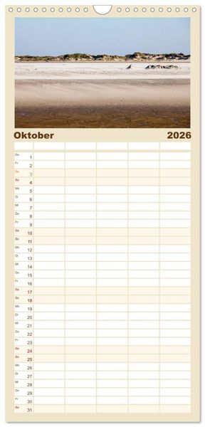 Produktbild: Familienplaner 2026 - Sankt Peter-Ording. Sonne - Strand - Meer mit 5 Spalten (Wandkalender, 21 x 45 cm) CALVENDO