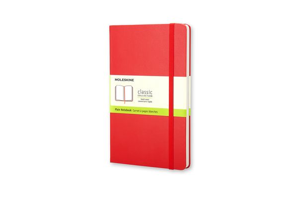 Moleskine Notizbuch, Pocket/A6, Blanko, Fester Einband, Rot