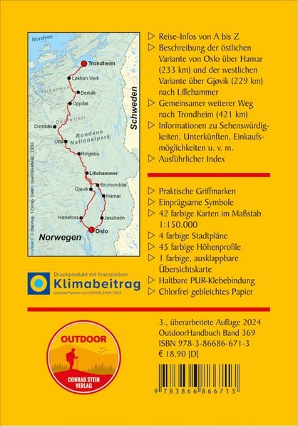 Produktbild: Norwegen: Olavsweg West- und Ostroute von Oslo nach Trondheim
