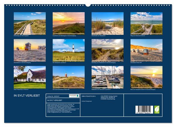 Produktbild: IN SYLT VERLIEBT (Wandkalender 2026 DIN A2 quer), CALVENDO Monatskalender