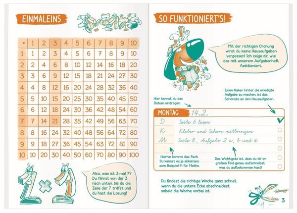 Produktbild: Grundschul-Aufgabenheft mini A6 30 Wochen (sortiert)
