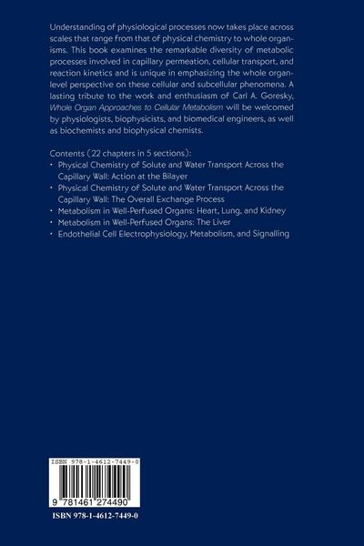 Produktbild: Whole Organ Approaches to Cellular Metabolism