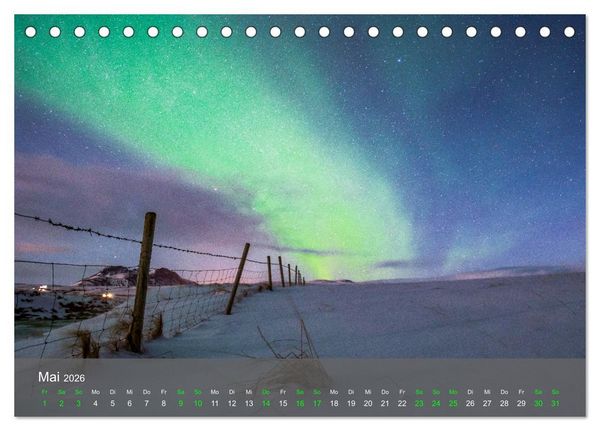 Produktbild: Naturwunder Polarlicht (Tischkalender 2026 DIN A5 quer), CALVENDO Monatskalender