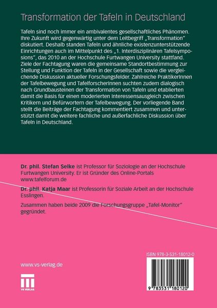 Produktbild: Transformation der Tafeln in Deutschland