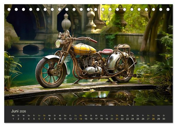 Produktbild: Steampunk Motorr&auml;der (Tischkalender 2026 DIN A5 quer), CALVENDO Monatskalender