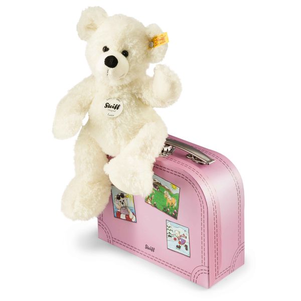 Produktbild: Steiff 111563 - Lotte Teddyb&auml;r mit Koffer, Pl&uuml;sch-B&auml;r wei&szlig;, 28 cm