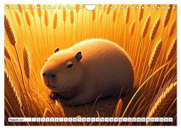 Produktbild: Capybara Carlo und die vier Jahreszeiten (Wandkalender 2027 DIN A4 quer), CALVENDO Monatskalender