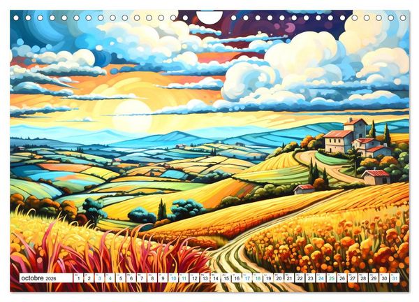 Produktbild: Paysages color&eacute;s (Calendrier mural 2026 DIN A4 vertical), CALVENDO calendrier mensuel