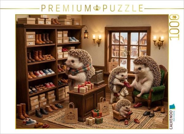 CALVENDO Puzzle Die kleine Igelschuhstube | 1000 Teile Lege-Größe 64 × 48 cm Foto-Puzzle für glückliche Stunden