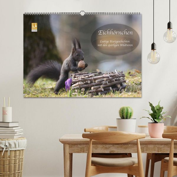 Produktbild: Eichh&ouml;rnchen - Lustige Kurzgeschichten mit den quirligen Wildtieren (Wandkalender 2026 DIN A2 quer), CALVENDO Monatskalender