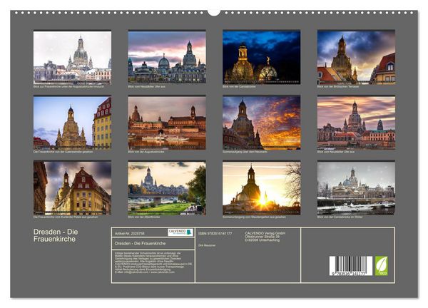 Produktbild: Dresden - Die Frauenkirche (hochwertiger Premium Wandkalender 2026 DIN A2 quer), Kunstdruck in Hochglanz
