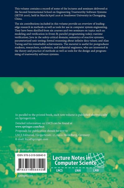 Produktbild: Engineering Trustworthy Software Systems