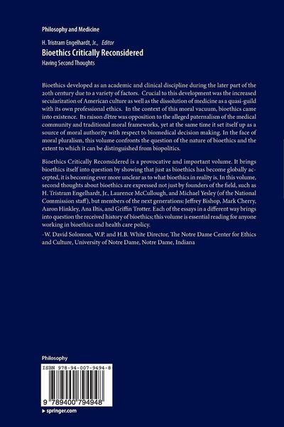 Produktbild: Bioethics Critically Reconsidered