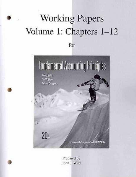 Produktbild: Working Papers for Fundamental Accounting Principles: Volume 1: Chapters 1-12
