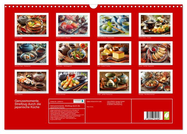 Produktbild: Genussmomente. Streifzug durch die japanische K&uuml;che (Wandkalender 2026 DIN A3 quer), CALVENDO Monatskalender