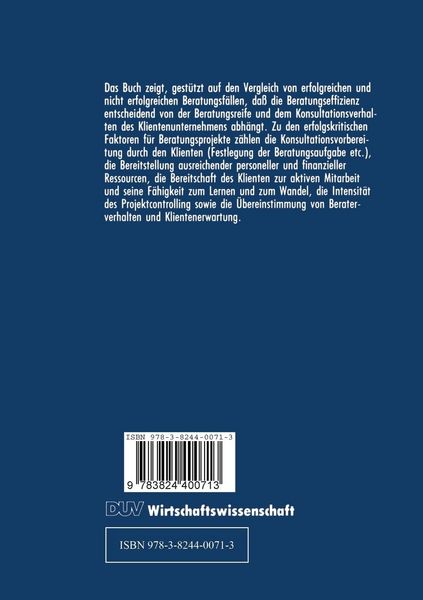 Produktbild: Faktoren erfolgreicher Unternehmensberatung