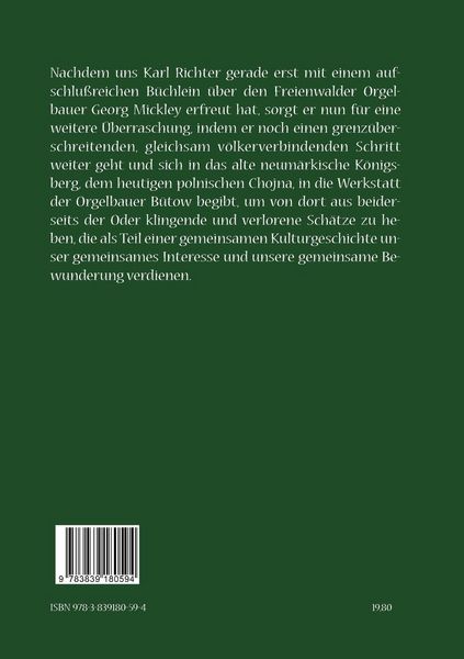 Produktbild: Die Orgelbauwerkstatt B&uuml;tow in K&ouml;nigsberg/Nm