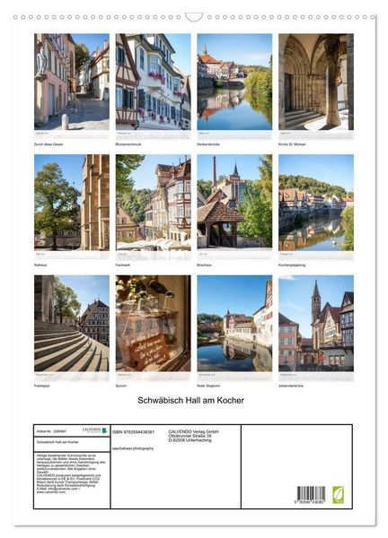Produktbild: Schw&auml;bisch Hall am Kocher (Wandkalender 2027 DIN A2 hoch), CALVENDO Monatskalender