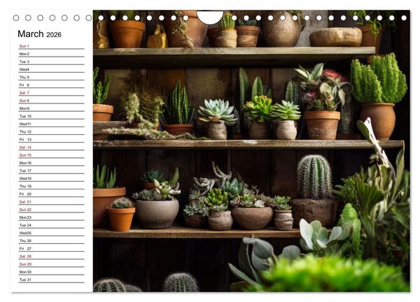 Produktbild: Cacti Wonderland (Wall Calendar 2026 DIN A4 landscape), CALVENDO 12 Month Wall Calendar