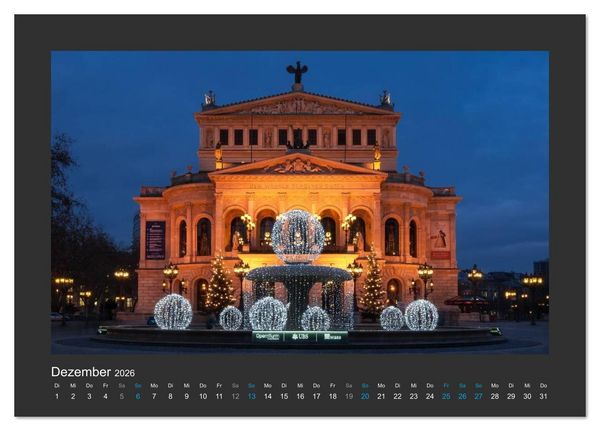 Produktbild: FRANKFURT - Nachtlichter 2026 (Tischkalender 2026 DIN A5 quer), CALVENDO Monatskalender