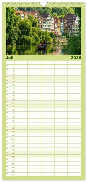 Produktbild: Familienplaner 2026 - T&uuml;bingen - Schw&auml;bische Perle am Neckar mit 5 Spalten (Wandkalender, 21 x 45 cm) CALVENDO