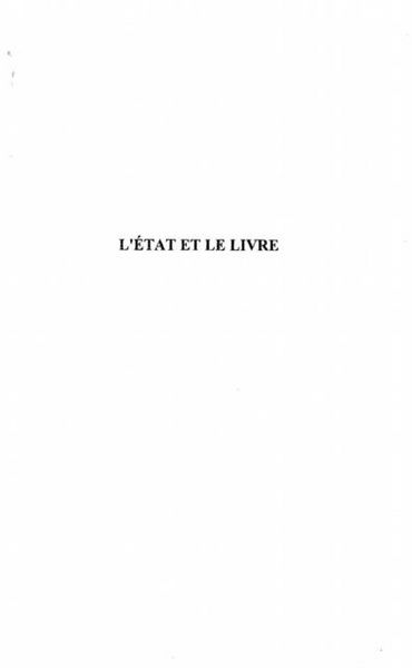 Produktbild: L'Etat et le livre