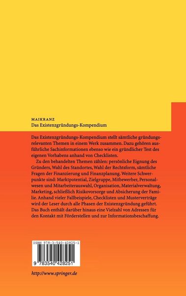 Produktbild: Das Existenzgr&uuml;ndungs-Kompendium