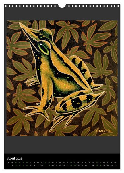Produktbild: Acrylic paintings - Pfeilgiftfr&ouml;sche und Cham&auml;leons (Wandkalender 2026 DIN A3 hoch), CALVENDO Monatskalender