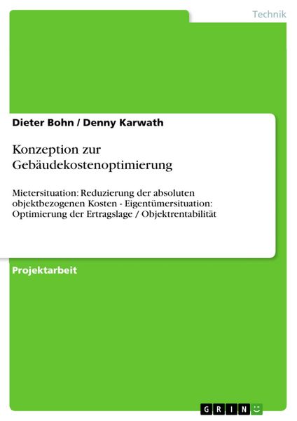 Produktbild: Konzeption zur Geb&auml;udekostenoptimierung