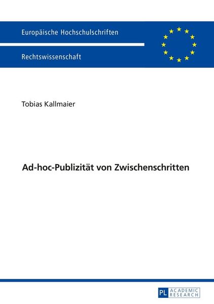 Produktbild: Ad-hoc-Publizit&auml;t von Zwischenschritten