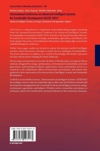Produktbild: International Conference on Advanced Intelligent Systems for Sustainable Development (AI2SD'2023)