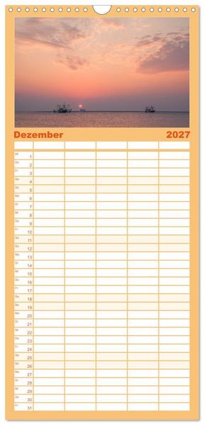 Produktbild: Familienplaner 2027 - Moin Borkum mit 5 Spalten (Wandkalender, 21 x 45 cm) CALVENDO