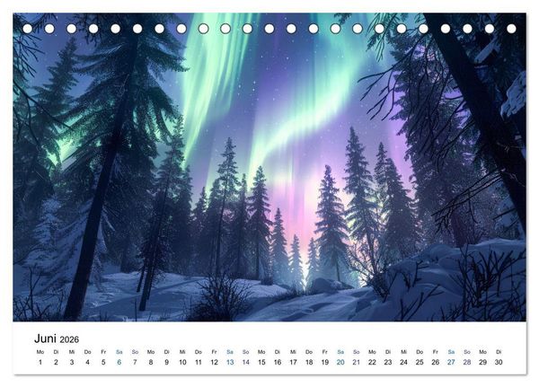 Produktbild: Aurora Borealis - Der Zauber der Nordlichter (Tischkalender 2026 DIN A5 quer), CALVENDO Monatskalender