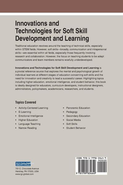 Produktbild: Innovations and Technologies for Soft Skill Development and Learning