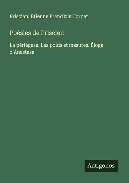 Produktbild: Po&eacute;sies de Priscien