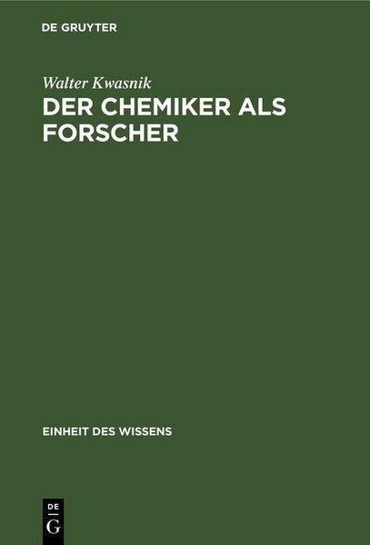 Produktbild: Der Chemiker als Forscher