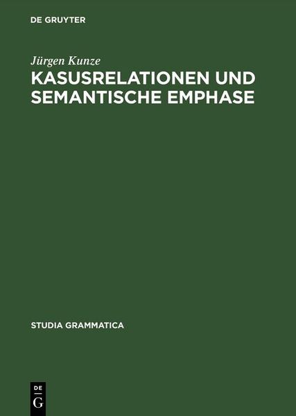 Produktbild: Kasusrelationen und semantische Emphase
