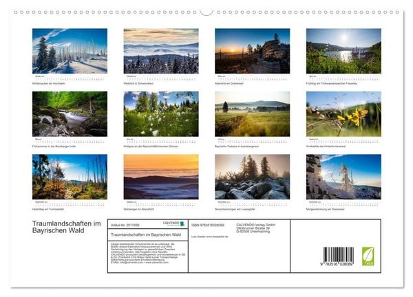Produktbild: Traumlandschaften im Bayrischen Wald (hochwertiger Premium Wandkalender 2026 DIN A2 quer), Kunstdruck in Hochglanz